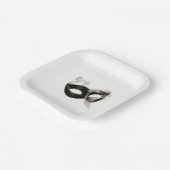 Assiettes En Carton Glitzy Gold Silver New Year Black Mask (Angulaire)