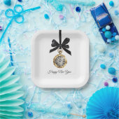 Assiettes En Carton Glitzy Gold Silver New Year Midnight Hour   (Fête)