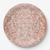 Assiettes En Carton Glitzy Rose Gold Parties scintillant Anniversaire (Devant)