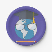 Assiettes En Carton Global Education Graduation Cap Earth Smart Planet (Devant)