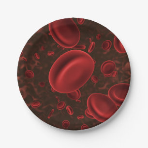 Assiettes En Carton Globules Rouges Microscopiques