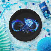 Assiettes En Carton Glowing infinity with blue rose (Fête)