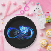Assiettes En Carton Glowing infinity with blue rose (Fête)