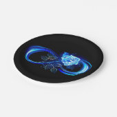 Assiettes En Carton Glowing infinity with blue rose (Angle)