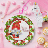 Assiettes En Carton Gnome d'anniversaire de fraises (Fête)