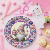 Assiettes En Carton Gnome d'anniversaire violet (Fête)