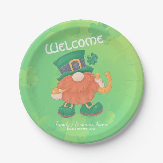 Assiettes En Carton Gnome de la fête de la Saint-Patrick en Irlande (Devant)