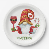 Assiettes En Carton Gnome de Noël (Devant)