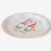 Assiettes En Carton Gnome de Noël en amour Aquarelle peinte à la main (Angle)