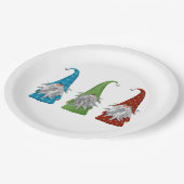 Assiettes En Carton Gnome de Noël mignon    (Angle)