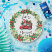 Assiettes En Carton Gnome en Camion Rouge rempli de cadeaux (Fête)