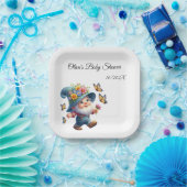 Assiettes En Carton Gnome joyeux mignonne avec Baby shower papillon (Fête)