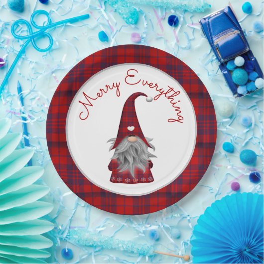 Assiettes En Carton Gnome Joyeux Noël Joyeux Rustique (Fête)