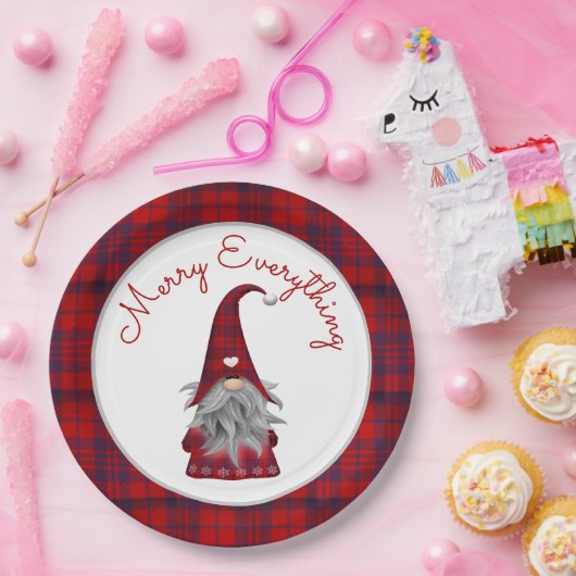 Assiettes En Carton Gnome Joyeux Noël Joyeux Rustique (Fête)