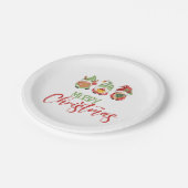 Assiettes En Carton Gnome Joyeux Plaque de Noël (Angle)
