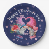 Assiettes En Carton Gnome mignonne Amour et Coeurs Saint Valentin (Devant)