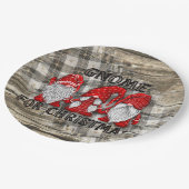 Assiettes En Carton Gnome Pour Noël Plaid Rustic Country Farmhouse (Angle)