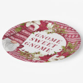 Assiettes En Carton Gnome rouge et blanc pour les fêtes Noël (Angle)