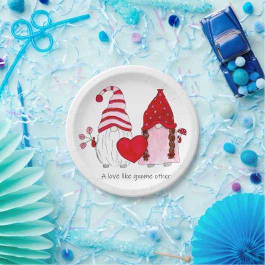 Assiettes En Carton Gnome Valentine Un amour comme gnome autre (Fête)