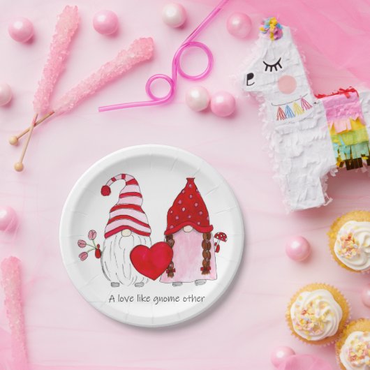 Assiettes En Carton Gnome Valentine Un amour comme gnome autre (Fête)