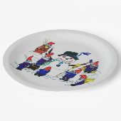 ASSIETTES EN CARTON GNOMES CONSTRUIRE SNOWMAN (Angle)