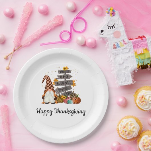 Assiettes En Carton Gnomes d'action de grâces, Automne, Automne, Parti (Fête)
