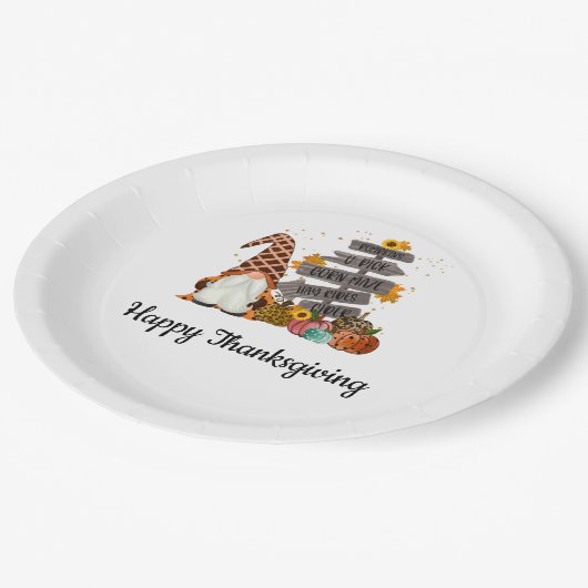 Assiettes En Carton Gnomes d'action de grâces, Automne, Automne, Parti (Angle)