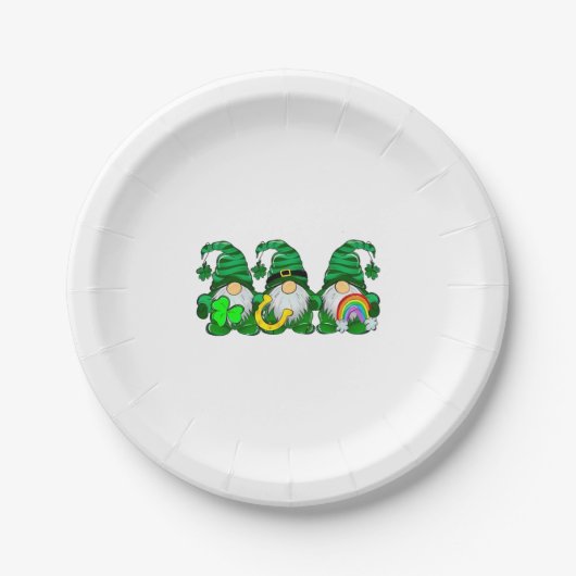 Assiettes En Carton Gnomes de la Saint Patrick (Devant)