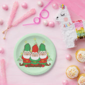 Assiettes En Carton Gnomes de Noël (Fête)