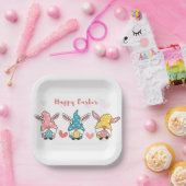 Assiettes En Carton Gnomes de Pâques des ovocytes (Fête)