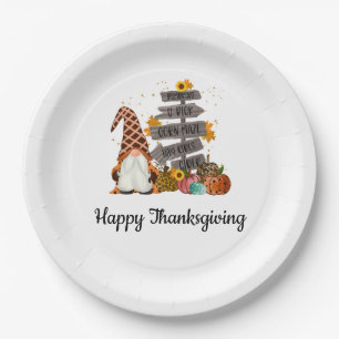 Assiettes En Carton Gnomes de Thanksgiving, Automne, Fête des citrouil