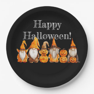 Assiettes En Carton Gnomes d'Halloween
