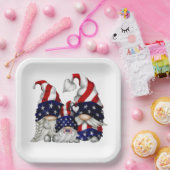 Assiettes En Carton Gnomes Du 4 Juillet (Fête)