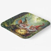 Assiettes En Carton Gnomes Forestiers Avec Ancienne Horloge (Angulaire)