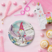 Assiettes En Carton Gnomes in the snow watercolor painting  (Fête)