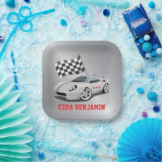 Assiettes En Carton Go-Kart Race Car Racing Bar Mitzvah (Fête)