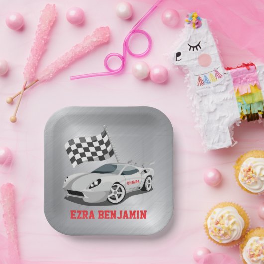 Assiettes En Carton Go-Kart Race Car Racing Bar Mitzvah (Fête)