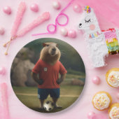Assiettes En Carton "Goal-Scoring Capybara : The Ultimate Soccer Star (Fête)
