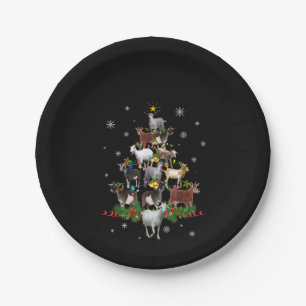Assiettes En Carton Goat Christmas Tree Snow Goat Xmas