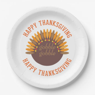 Assiettes En Carton Gobble Gobble Fête de l'Action de grâce