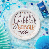 Assiettes En Carton Gobble Gobble Personnalisé Plaques Papier Thanksgi (Fête)