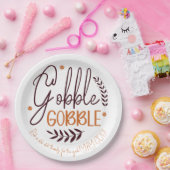 Assiettes En Carton Gobble Gobble Personnalisé Plaques Papier Thanksgi (Fête)