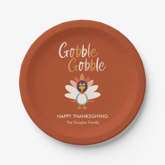 Assiettes En Carton Gobble Gobble Turquie Plaques du Parti d'Action de (Devant)
