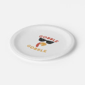Assiettes En Carton Gobble Gobble Turquie Thanksgiving Day Cadeaux Vin (Angle)