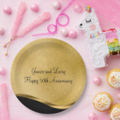 Assiettes En Carton Gold 50th Wedding Anniversary (Fête)