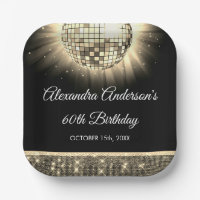 Gold 60th Birthday Party 70's Disco Ball