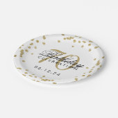 Assiettes En Carton Gold 70th Birthday Parties scintillant Confetti Wh (Angle)