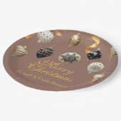 Assiettes En Carton Gold and Black Christmas Baubles (Angle)