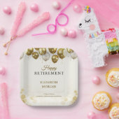 Assiettes En Carton Gold Balloon joyeuse retraite (Fête)