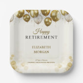 Assiettes En Carton Gold Balloon joyeuse retraite (Recto)